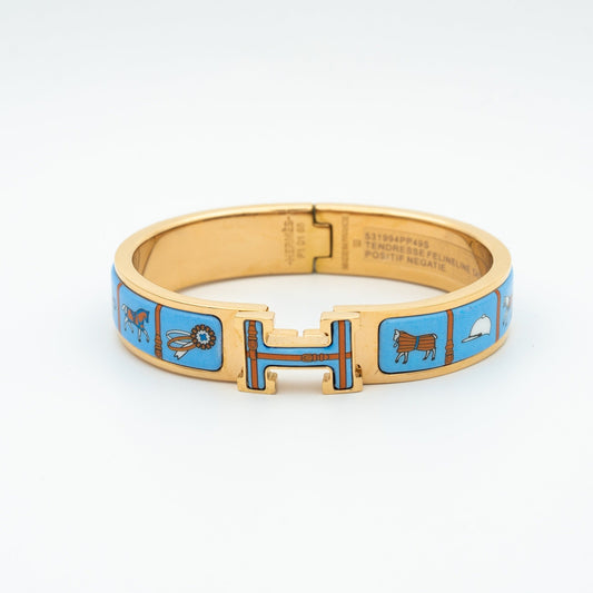 [Sparkle]H ROSE GOLD BRACELET BLUE CERAMIC