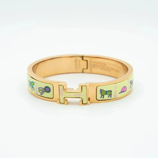 [Sparkle]H ROSE GOLD BRACELET CREAM CERAMIC