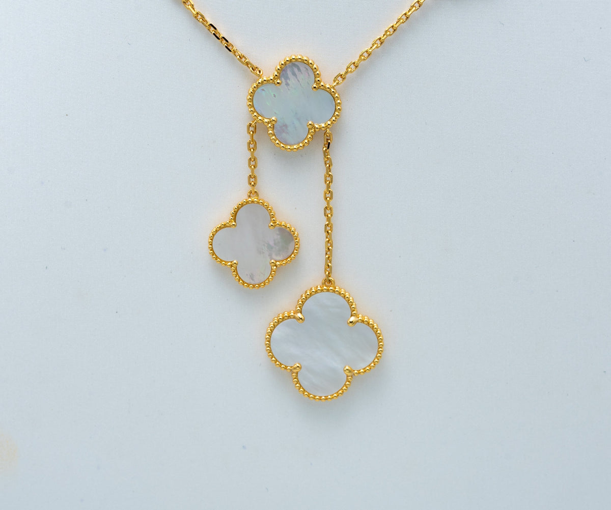 [sparkle Jewelry ]CLOVER MOTHER OF PEARL NECKLACE 6 MOTIF