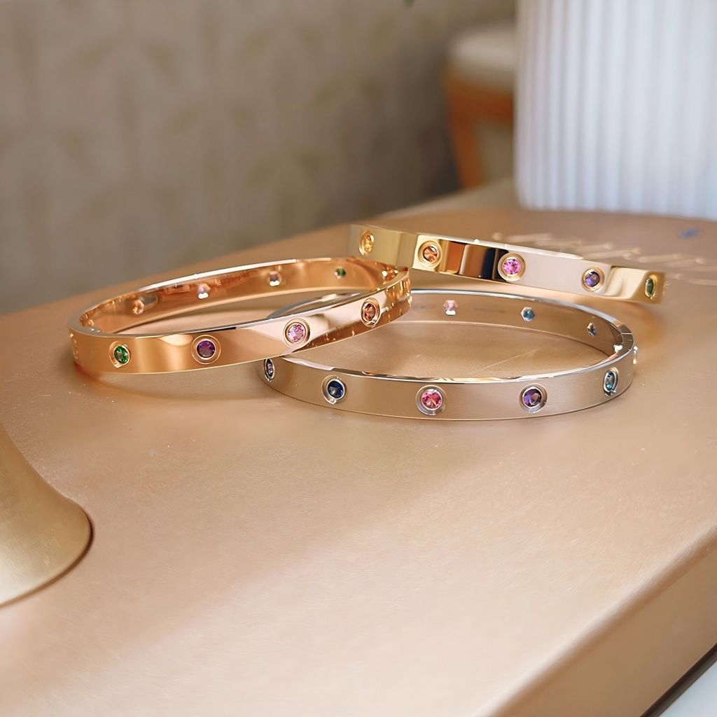 [sparkle Jewelry]2026 RAINBOW LOVE BRACELET 6.1MM  10 DIAMONDS
