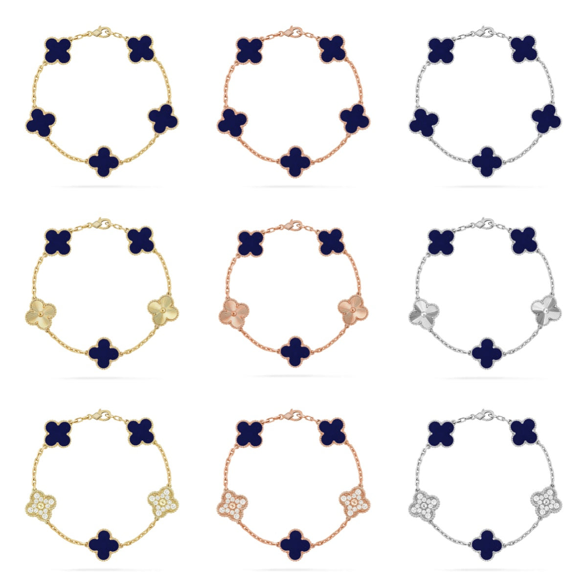 [sparkle Jewelry ]CLOVER 5 MOTIF LAPIS LAZULI BRACELET COLLECTION