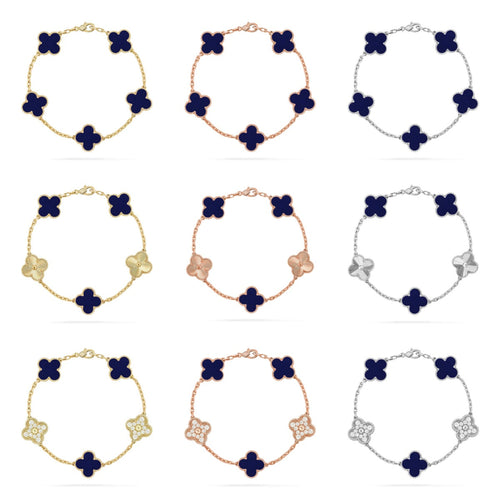 [sparkle Jewelry ]CLOVER 5 MOTIF LAPIS LAZULI BRACELET COLLECTION