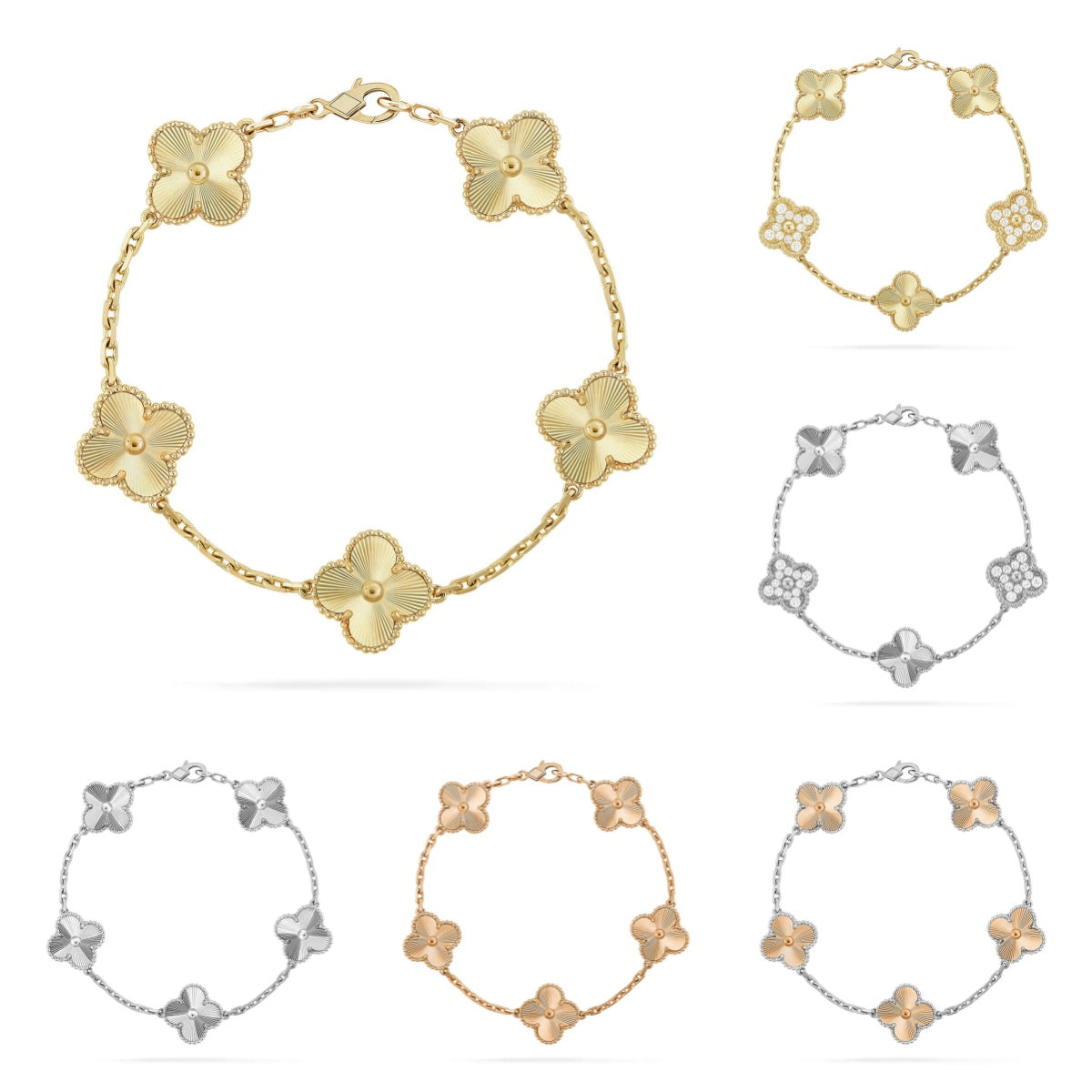 [sparkle Jewelry ] CLOVER 5 MOTIF LASER BRACELET COLLECTION