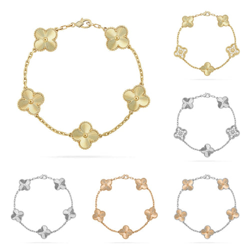 [sparkle Jewelry ] CLOVER 5 MOTIF LASER BRACELET COLLECTION