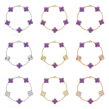 [sparkle Jewelry ]CLOVER 5 MOTIF LIGHT PURPLE BRACELET COLLECTION