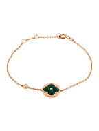 [sparkle Jewelry ]SUN MALACHITE 1 DIAMOND PINK GOLD BRACELET