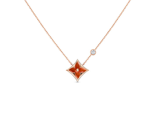 [Funkelnd]HALSKETTE STERN ROSÉGOLD 1 DIAMANT