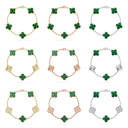 [sparkle Jewelry ] CLOVER 5 MOTIF MALACHITE BRACELET COLLECTION
