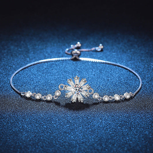[Sparkle]STRAHLENDES EISKRISTALL-SONNENBLUMEN-MOISSANIT-ARMBAND