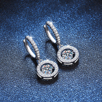 [Sparkle]TANZENDER MOISSANIT HALO TROPFEN-CREOLEN