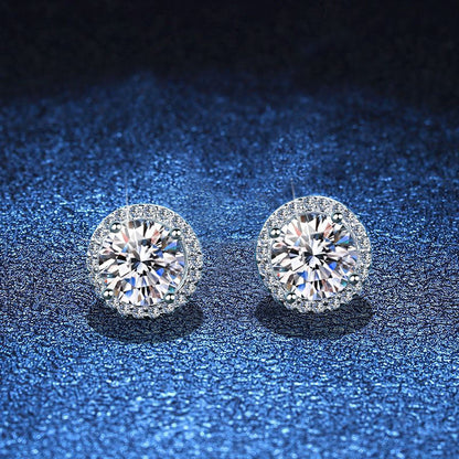 [sparkle]CLASSIC 4-PRONG ROUND MOISSANITE STUD EARRINGS