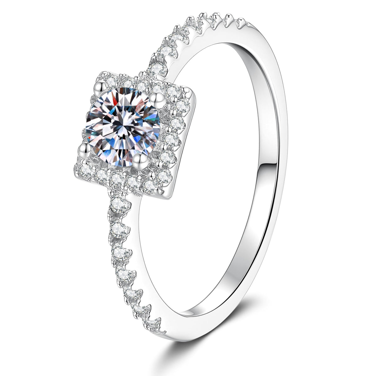 [sparkle]DAINTY SUGAR-CUBE MOISSANITE RING