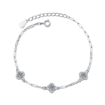 [Sparkle]TRIPLE-CLOVER MOISSANITE BRACELET