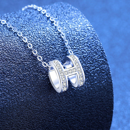 [Sparkle]FULL-PAVE "H" MOISSANIT-ANHÄNGERKETTE