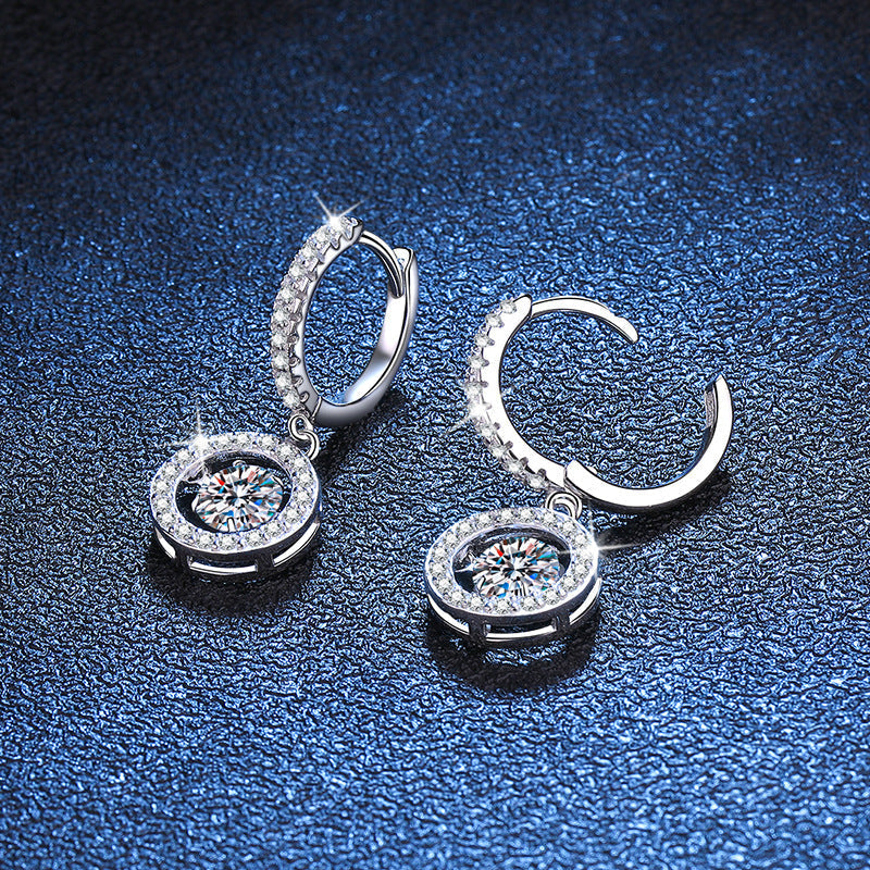 [Sparkle]TANZENDER MOISSANIT HALO TROPFEN-CREOLEN