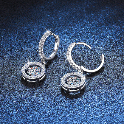 [Sparkle]TANZENDER MOISSANIT HALO TROPFEN-CREOLEN