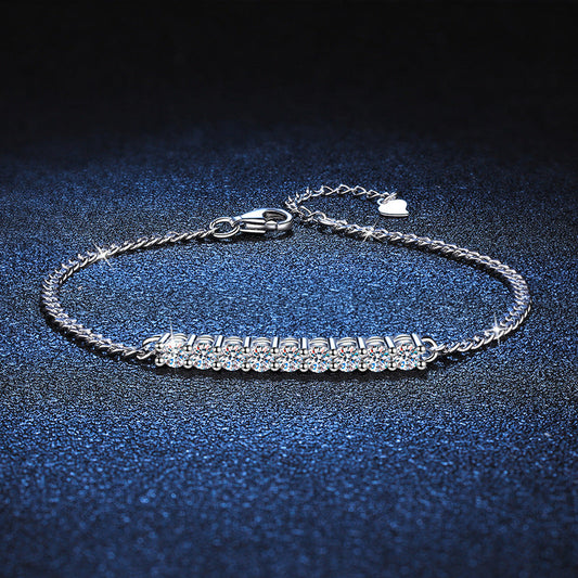 [Sparkle]LÄCHELNDE KURVE MOISSANIT-ARMBAND