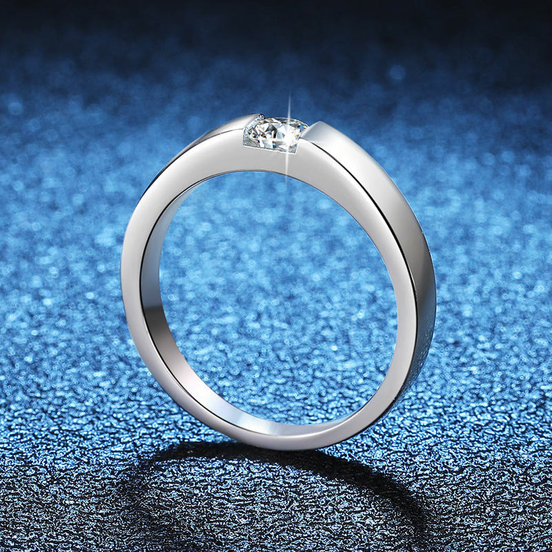 [sparkle]SLEEK MINIMALIST COUPLE'S MOISSANITE RING
