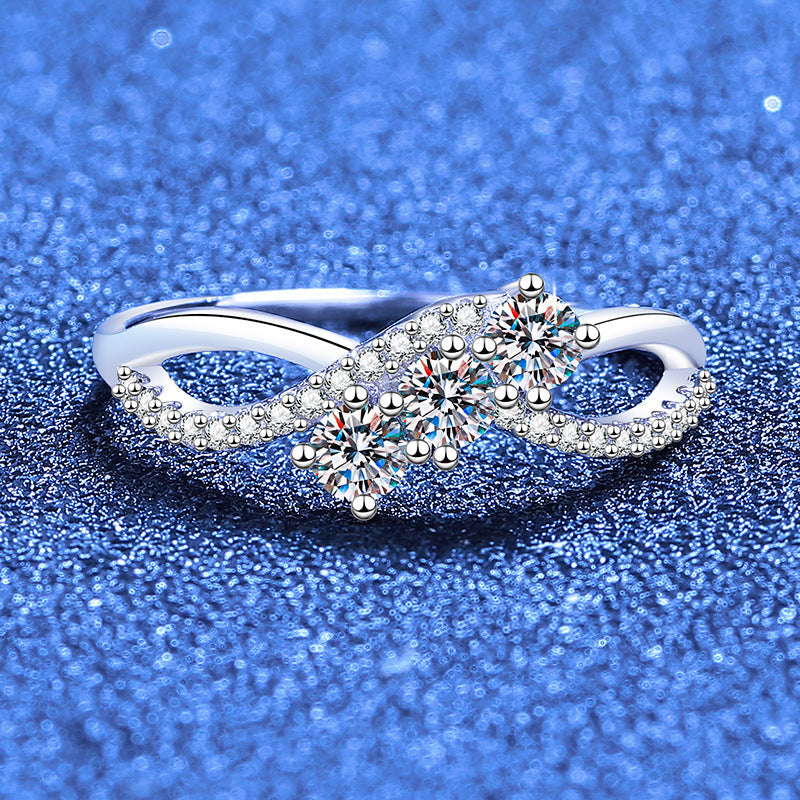 [Sparkle]INTERTWINING LOVE MOISSANITE RING