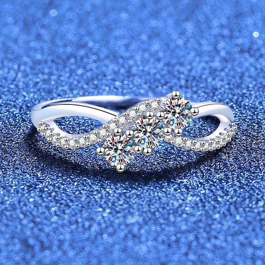 [Sparkle]VERFLOCHTENER LIEBE MOISSANIT-RING