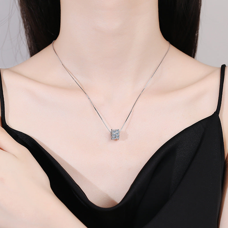 [Sparkle]ELEGANTE SCHMALE MOISSANIT-HALSKETTE