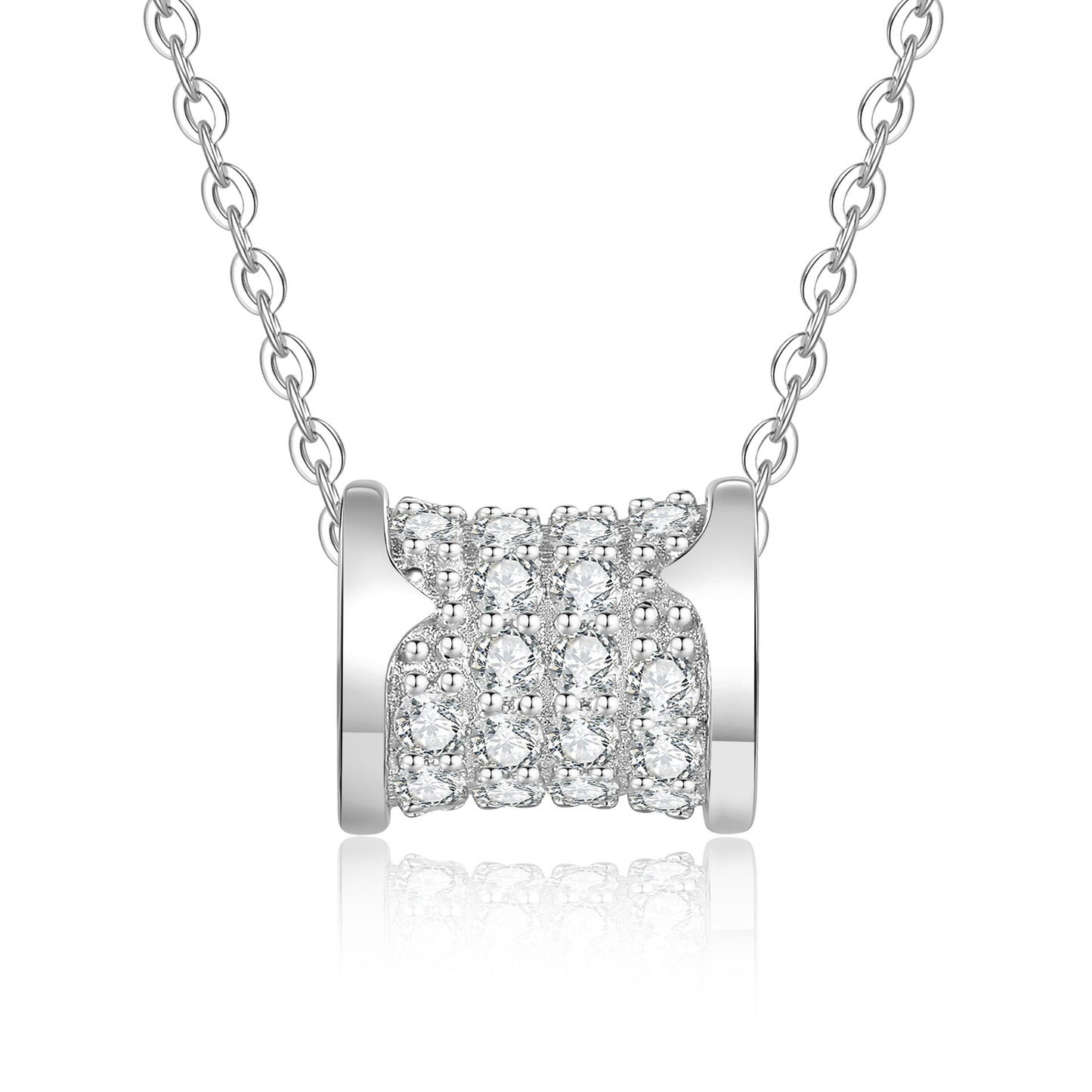 [Sparkle]FULL-PAVE "SANDUHR" MOISSANIT-HALSKETTE