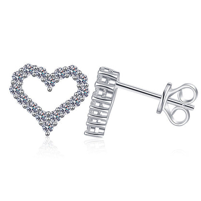 [sparkle]SPARKLING HEART-SHAPED MOISSANITE STUD EARRINGS