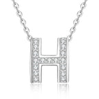 [sparkle]FULL-PAVE "H" MOISSANITE PENDANT NECKLACE