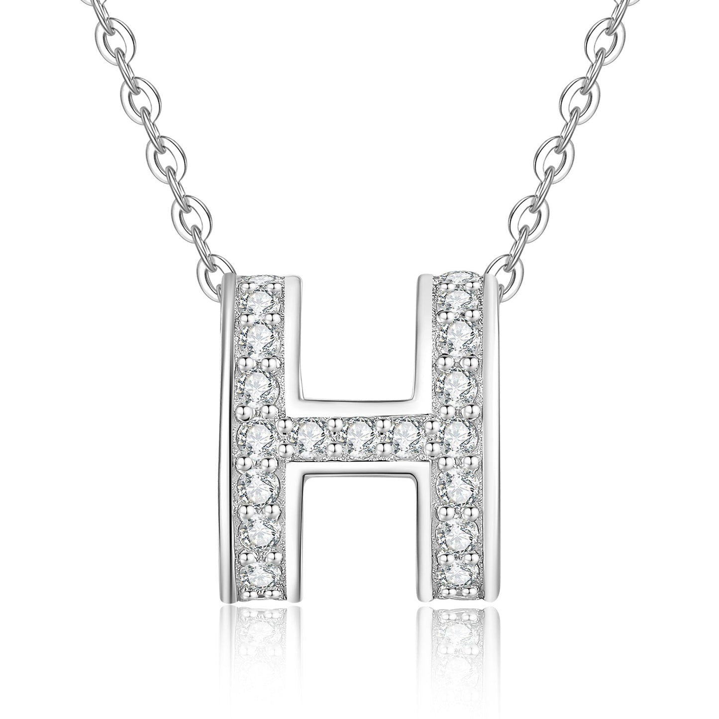 [Sparkle]FULL-PAVE "H" MOISSANIT-ANHÄNGERKETTE