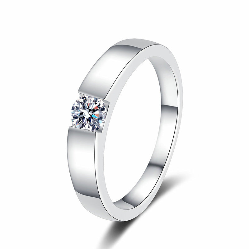 [sparkle]SLEEK MINIMALIST COUPLE'S MOISSANITE RING