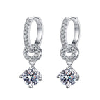 [sparkle]INTERLOCKING DOUBLE RING MOISSANITE DROP EARRINGS