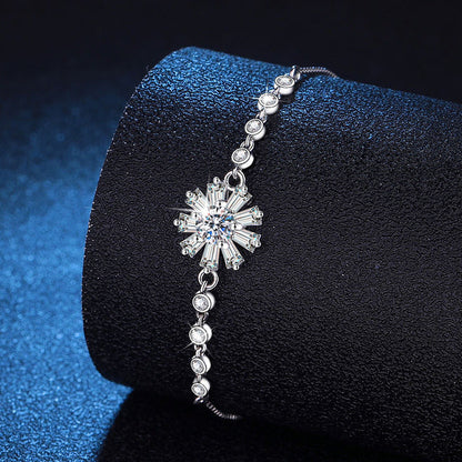 [Sparkle]STRAHLENDES EISKRISTALL-SONNENBLUMEN-MOISSANIT-ARMBAND