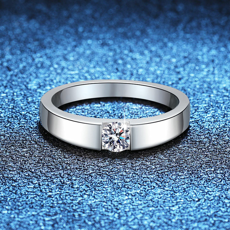 [sparkle]SLEEK MINIMALIST COUPLE'S MOISSANITE RING