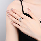 [sparkle]RADIANT ROUND HALO MOISSANITE ENGAGEMENT RING