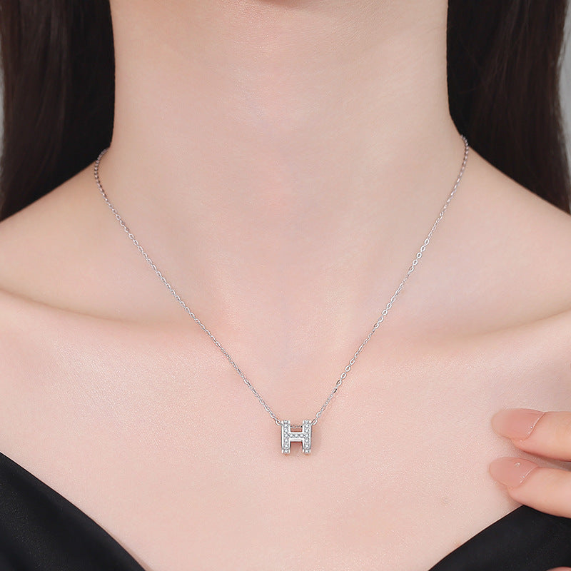 [Sparkle]FULL-PAVE "H" MOISSANIT-ANHÄNGERKETTE