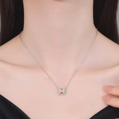 [Sparkle]FULL-PAVE "H" MOISSANIT-ANHÄNGERKETTE