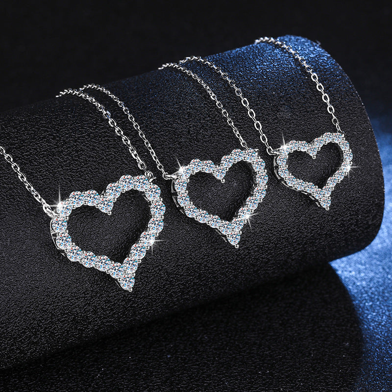 [Sparkle]ROMANTISCHE HERZ-MOISSANIT-ANHÄNGERKETTE