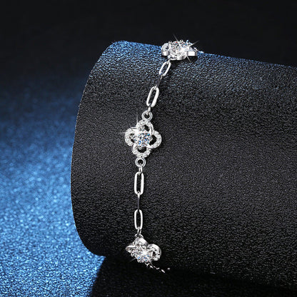 [Sparkle]TRIPLE-CLOVER MOISSANITE BRACELET