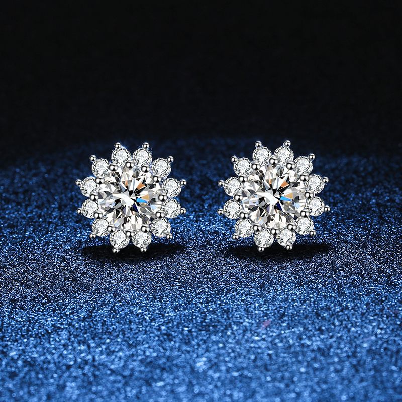 [sparkle]BLOOMING SUNFLOWER MOISSANITE STUD EARRINGS