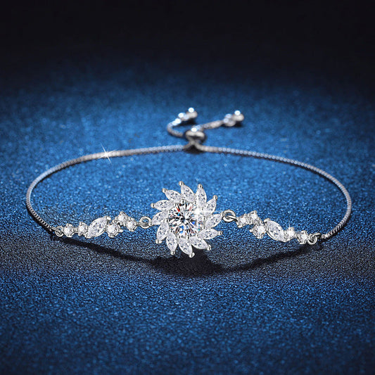 [Sparkle]STRAHLENDES SONNENBLUMEN-MOISSANIT-ARMBAND