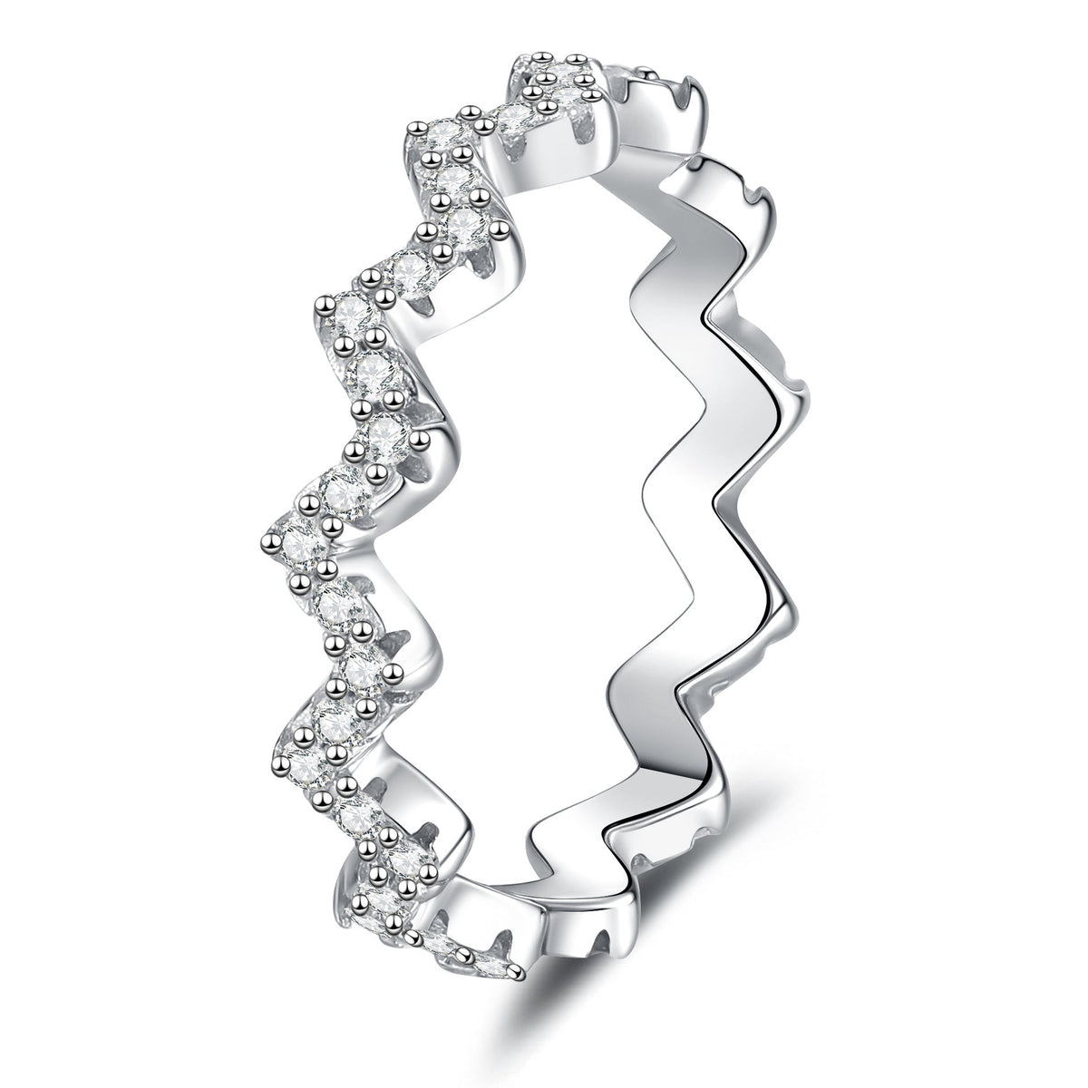 [sparkle]CHIC WAVY MOISSANITE ETERNITY RING