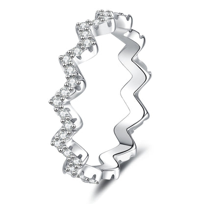[sparkle]CHIC WAVY MOISSANITE ETERNITY RING