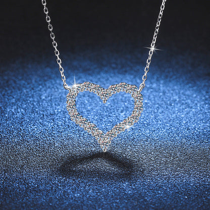 [Sparkle]ROMANTISCHE HERZ-MOISSANIT-ANHÄNGERKETTE