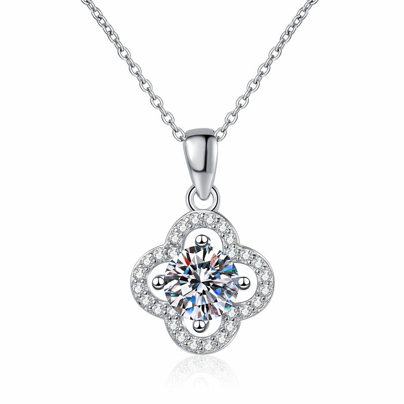 [sparkle]CLASSIC CLOVER MOISSANITE PENDANT NECKLACE