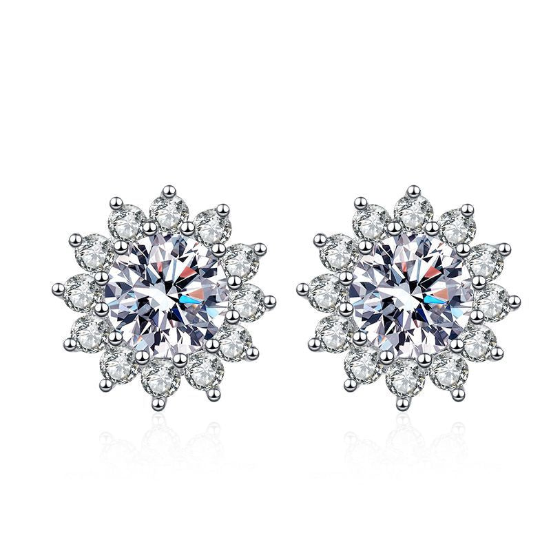 [sparkle]BLOOMING SUNFLOWER MOISSANITE STUD EARRINGS