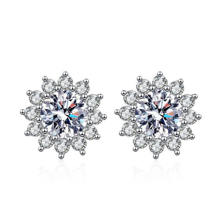 [sparkle]BLOOMING SUNFLOWER MOISSANITE STUD EARRINGS