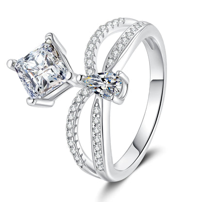 [sparkle]ELEGANT DOUBLE-TWISTED MOISSANITE RING