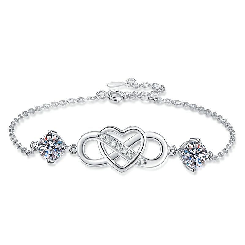[sparkle]DOUBLE-STONE "LOVE LINK" MOISSANITE BRACELET