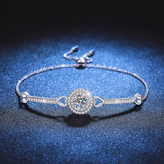 [Sparkle]VERSCHLUNGENE HERZ- & KREIS-MOISSANIT-ARMBAND