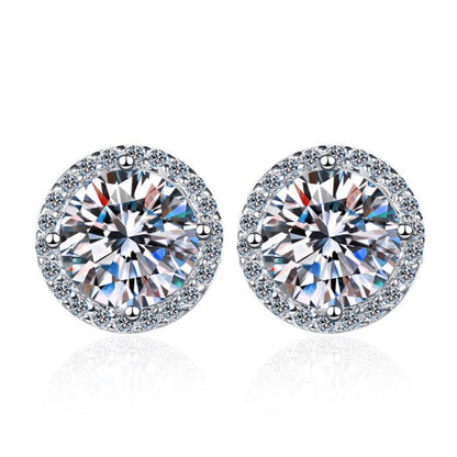 [sparkle]CLASSIC 4-PRONG ROUND MOISSANITE STUD EARRINGS